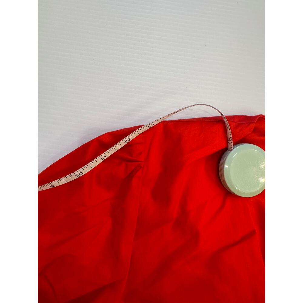 Bardot The Amie Red Ruched Mini Dress Puff Sleeve Ruffle Hem NWT L 10 Cotton - Picture 16 of 16